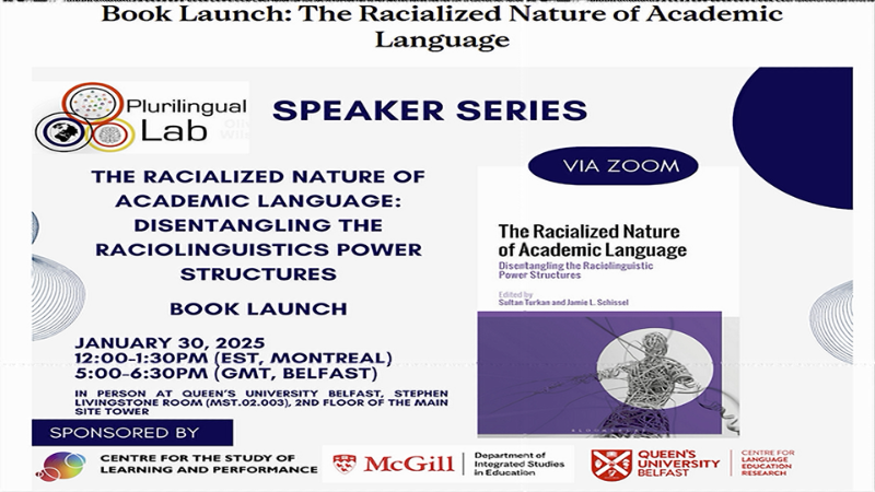 book launch graphic The racialized nature of academic language